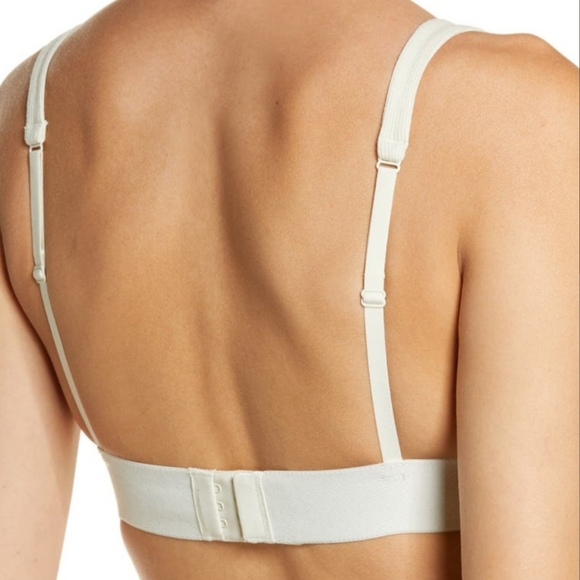 Skims Cotton Ribbed PLUNGE BRALETTE Bone - Picture 2 of 3